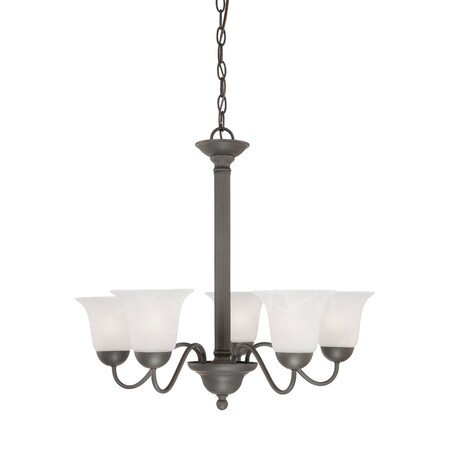 Thomas Riva 25'' Wide 5Light Chandelier, Painted Bronze SL881163
